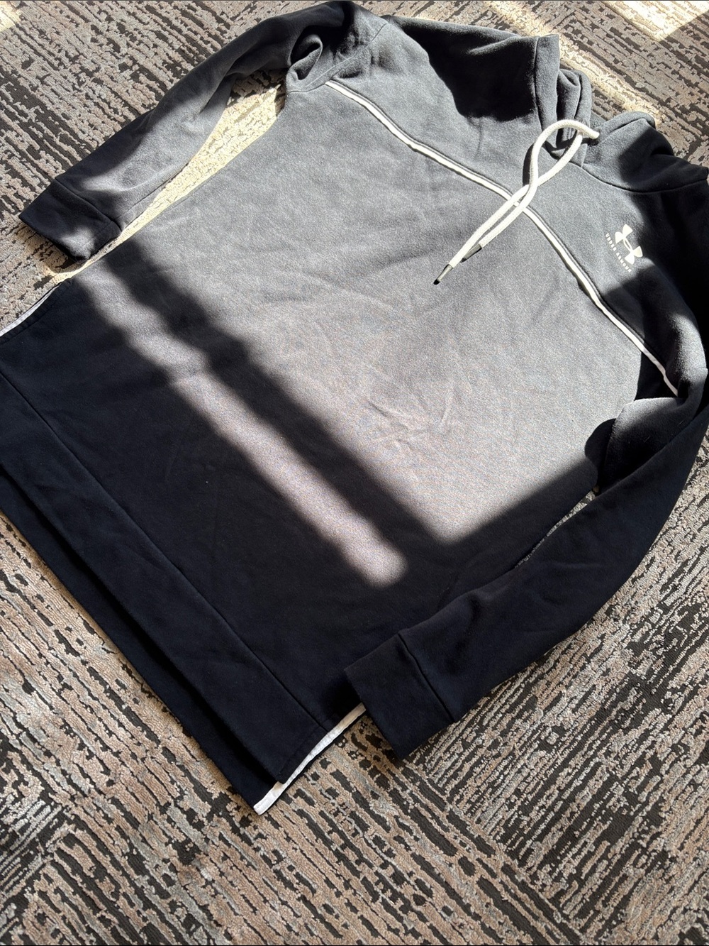 Under Armour Black Pullover Hoodie with White Drawcord